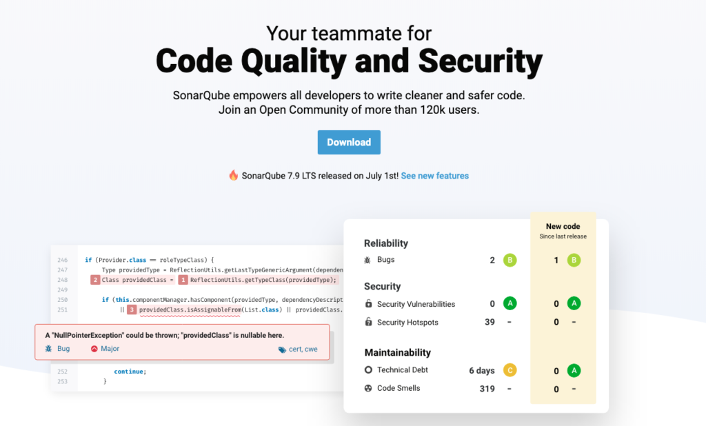 開源程式碼檢測平台：SonarQube