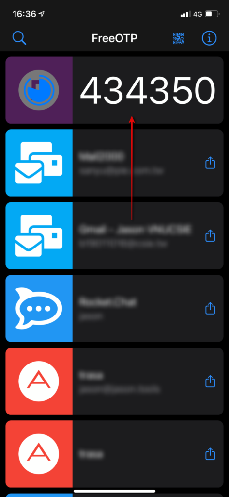 使用手機 App 掃描 QR Code 建檔完成