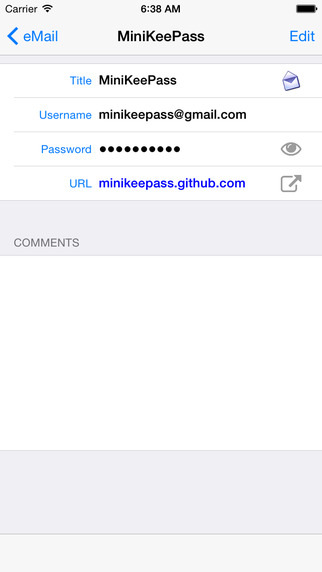 iOS 使用「MiniKeePass」