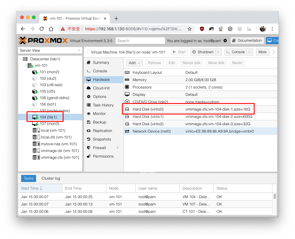 找出 Proxmox VE 中對應的虛擬機與磁碟