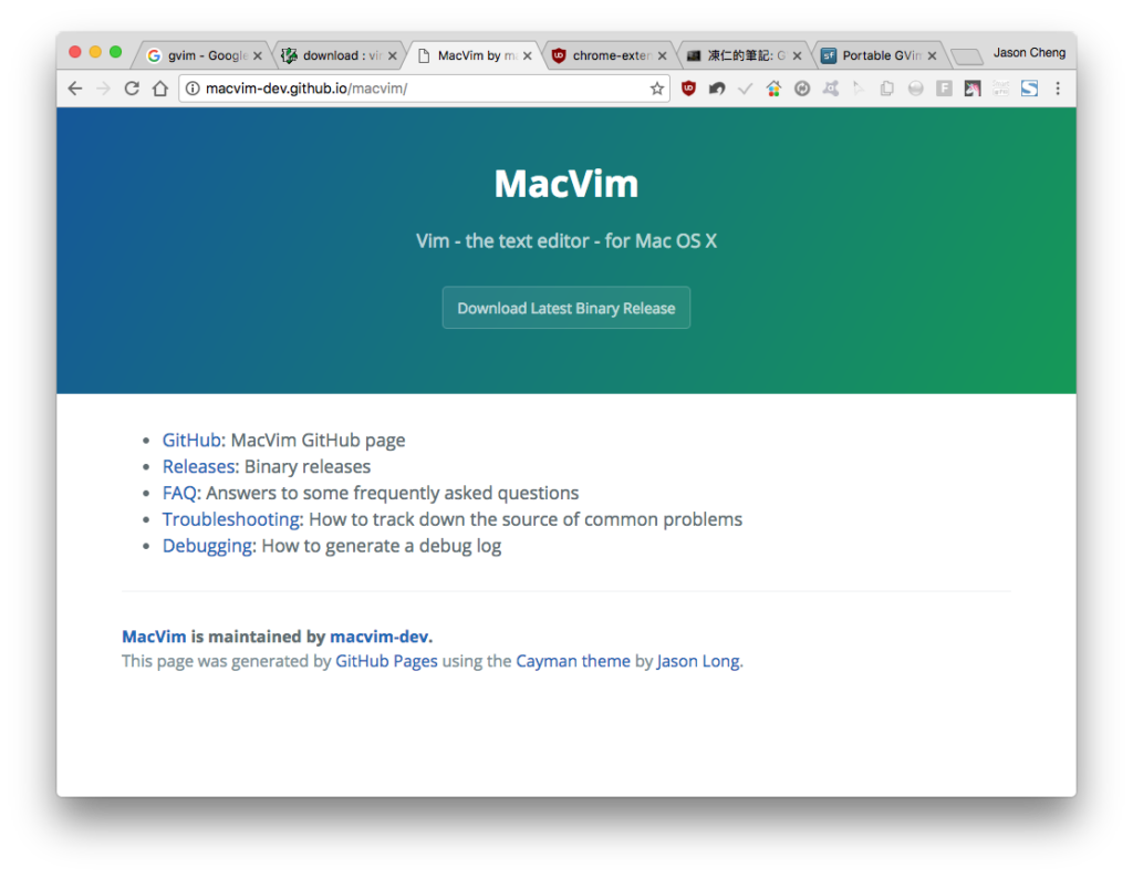 「MacVim」